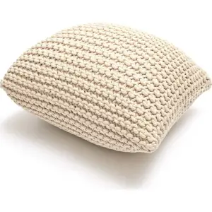 Béžový polštářový puf Bonami Essentials Knit