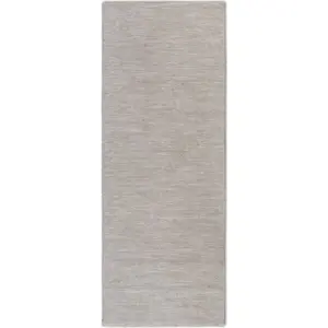 Béžový ručně tkaný běhoun s příměsí vlny 80x200 cm Pradesh Linen White – Elle Decoration