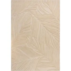 Béžový vlněný koberec Flair Rugs Lino Leaf, 120 x 170 cm