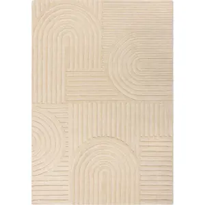 Béžový vlněný koberec Flair Rugs Zen Garden, 120 x 170 cm