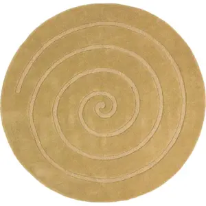 Béžový vlněný koberec Think Rugs Spiral, ⌀ 140 cm