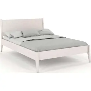 Bílá dvoulůžková postel z bukového dřeva 140x200 cm Visby Radom – Skandica