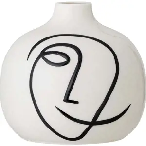 Produkt Bílá kameninová váza Bloomingville Norma, výška 13,5 cm