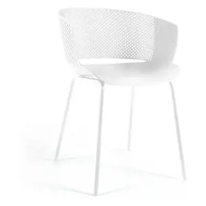 Bílá kovovo-plastová zahradní židle Yeray – Kave Home