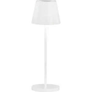 Bílá LED stmívatelná stolní lampa s kovovým stínidlem (výška 34 cm) Cosenza 2.0 – Fischer & Honsel