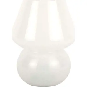 Produkt Bílá LED stolní lampa se skleněným stínidlem (výška 20 cm) Vintage – Leitmotiv