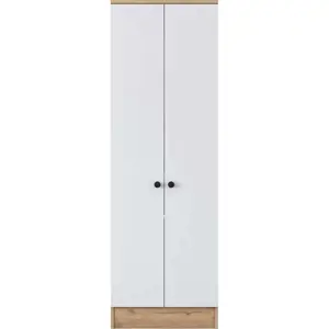 Produkt Bílá/přírodní šatní skříň v dekoru ořechu 60x183 cm Theresa – Kalune Design