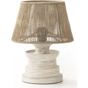 Bílá/přírodní stolní lampa (výška 30 cm) – Geese