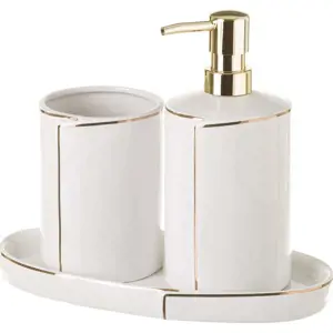 Produkt Bílá sada doplňků do koupelny Gold Lining – Casa Selección