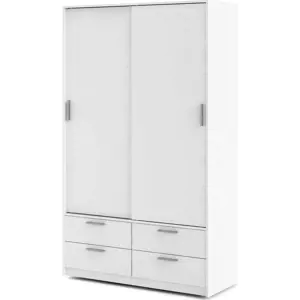 Produkt Bílá šatní skříň s posuvnými dveřmi 121x200 cm Line – Tvilum