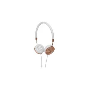 Produkt Bílá sluchátka s detaily v barvě růžového zlata Frends Layla