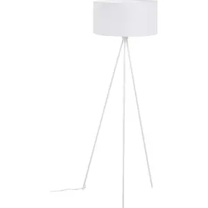 Bílá stojací lampa s textilním stínidlem (výška 157 cm) Ikia – Kave Home