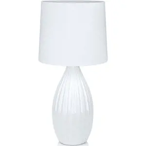 Bílá stolní lampa Markslöjd Stephanie, ø 24 cm