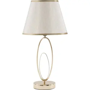 Produkt Bílá stolní lampa s konstrukcí ve zlaté barvě Mauro Ferretti Flush