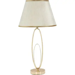 Produkt Bílá stolní lampa s konstrukcí ve zlaté barvě Mauro Ferretti Glam Flush