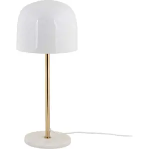 Bílá stolní lampa s kovovým stínidlem (výška 50 cm) Manta – Leitmotiv