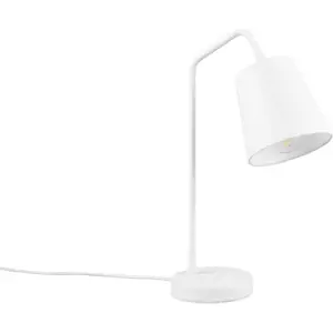 Bílá stolní lampa s textilním stínidlem (výška 45 cm) Buddy – Trio