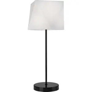 Bílá stolní lampa s textilním stínidlem, výška 52,5 cm Carla – LAMKUR