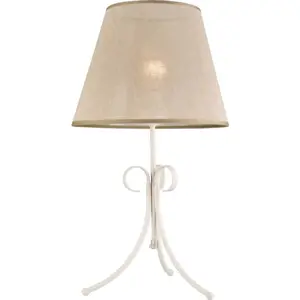 Bílá stolní lampa s textilním stínidlem, výška 55 cm Lorenzo – LAMKUR
