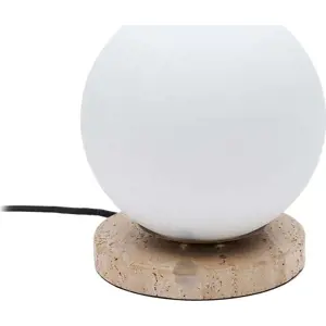 Bílá stolní lampa se skleněným stínidlem (výška 22 cm) Malachi – Kave Home