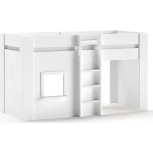 Produkt Bílá vyvýšená dětská postel z borovicového dřeva 90x200 cm RENO – Vipack