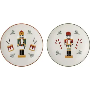 Produkt Bílé dezertní talíře s vánočním motivem z kameniny v sadě 2 ks ø 16 cm Jolly – Bloomingville