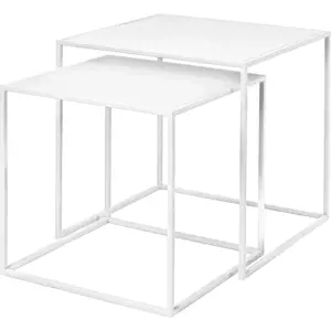 Bílé kovové konferenční stolky v sadě 2 ks 40x40 cm Fera – Blomus