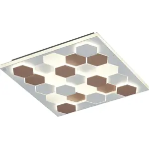 Produkt Bílé LED stropní svítidlo s hlasovým ovládáním/s ovládáním pomocí mobilní aplikace s kovovým stínidlem 55x55 cm Cifavo – CINQUE