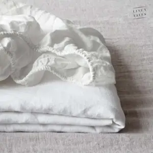 Produkt Bílé napínací lněné prostěradlo 200x200 cm White – Linen Tales