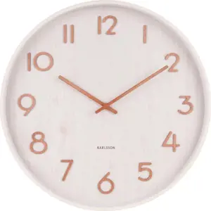 Produkt Bílé nástěnné hodiny z lipového dřeva Karlsson Pure Medium, ø 40 cm