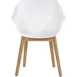 Produkt Bílé plastové zahradní židle v sadě 2 ks Sophie Teak – Hartman