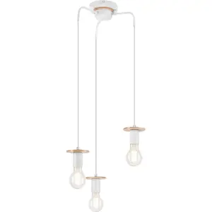 Produkt Bílé závěsné stropní svítidlo pro 3 žárovky LAMKUR Angelina