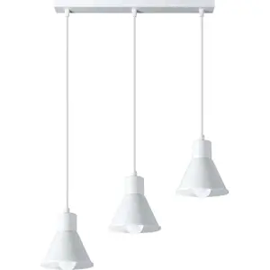 Bílé závěsné svítidlo s kovovým stínidlem 45x14 cm Martina - Nice Lamps