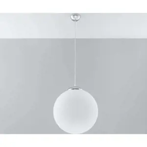 Bílé závěsné svítidlo se skleněným stínidlem ø 40 cm Bianco – Nice Lamps