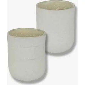 Produkt Bílo-béžové hrnky v sadě 2 ks z kamene 0.3 l Sand Grain – Mette Ditmer Denmark