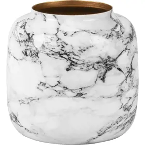 Produkt Bílo-černá železná váza PT LIVING Marble, výška 19,5 cm