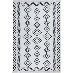 Produkt Bílo-černý bavlněný koberec Oyo home Duo, 80 x 150 cm