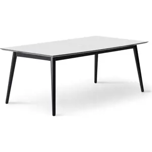 Bílo-černý rozkládací jídelní stůl s bílou deskou 100x210 cm Meza – Hammel Furniture