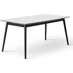 Bílo-černý rozkládací jídelní stůl s bílou deskou 90x165 cm Meza – Hammel Furniture