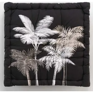 Bílo-černý sedací vak Ethno Palm – douceur d'intérieur