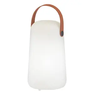 Bílo-hnědá LED stolní lampa (výška 21 cm) Collgar – Fischer & Honsel