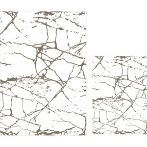 Bílo-hnědé koupelnové předložky v sadě 2 ks 60x100 cm Cracks – Mila Home