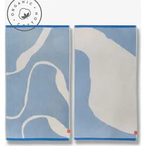 Produkt Bílo-modré ručníky v sadě 2 ks z Bio bavlny 50x90 cm Nova Arte – Mette Ditmer Denmark
