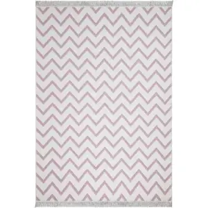 Produkt Bílo-růžový bavlněný koberec Oyo home Duo, 60 x 100 cm
