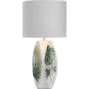 Bílo-zelená stolní lampa s textilním stínidlem (výška 59 cm) Palma – Candellux Lighting