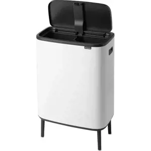 Bílý dotykový ocelový odpadkový koš na tříděný odpad 2x30 l Bo Touch Bin Hi – Brabantia