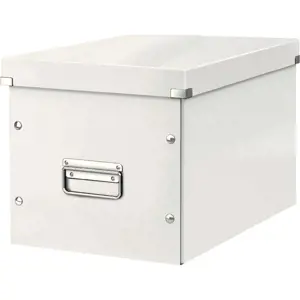 Bílý kartonový úložný box s víkem 32x36x31 cm Click&Store – Leitz