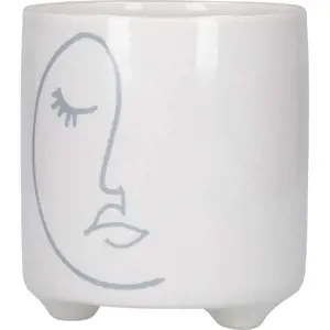 Produkt Bílý keramický květináč Kitchen Craft Abstract Face