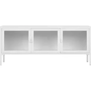 Bílý kovový TV stolek 130x55 cm Brisbane – House Nordic