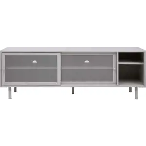 Bílý kovový TV stolek 160x55 cm Veep – Unique Furniture